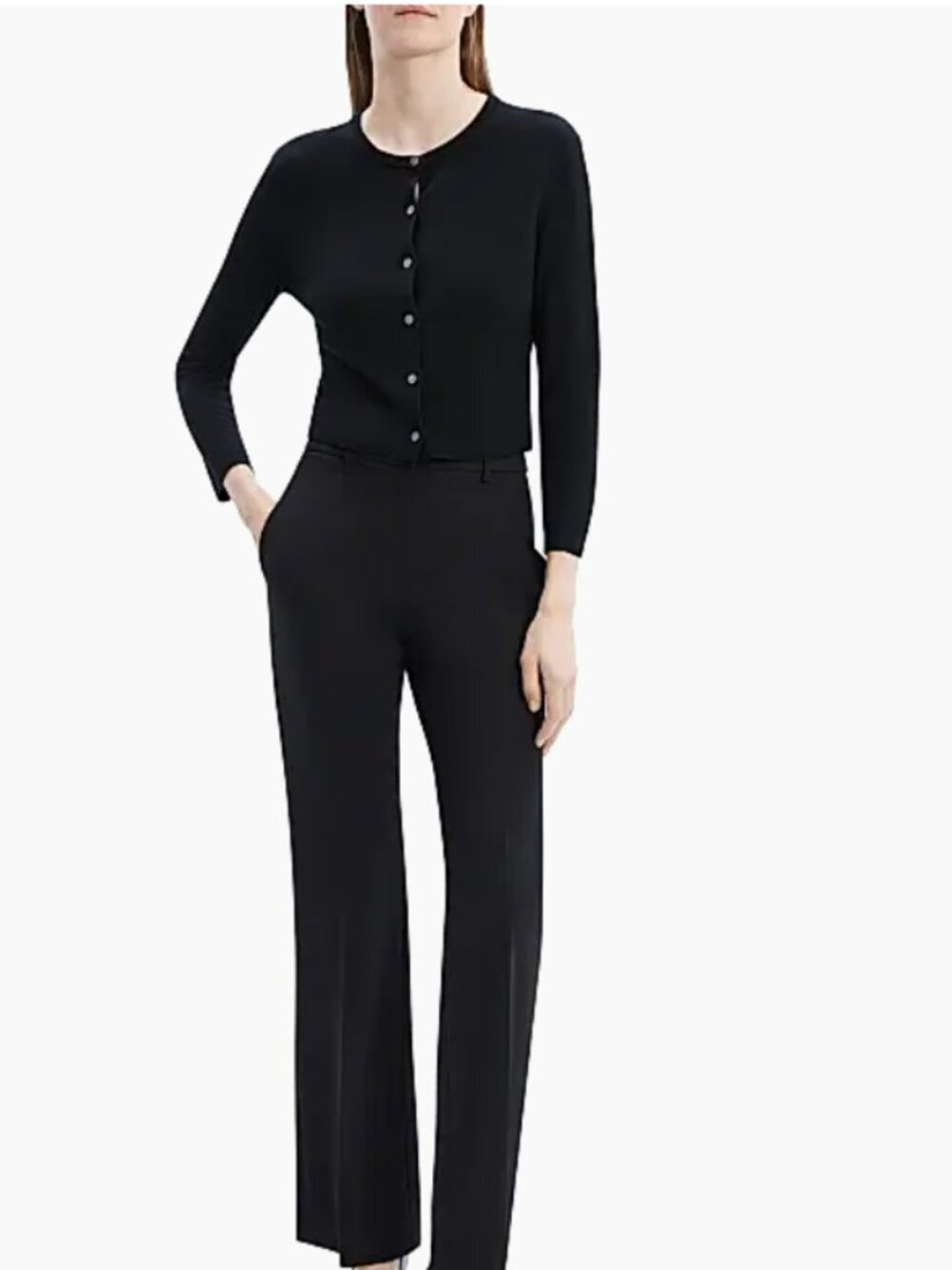 NWT Theory Crewneck Merino Wool Crop Cardigan